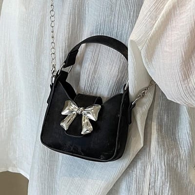 Niche Strik Handtas Nieuwe Lente en Zomer Trendy Zoete en Coole Mini Lippenstift Kettingtas Crossbody Mini Tas Dames gray