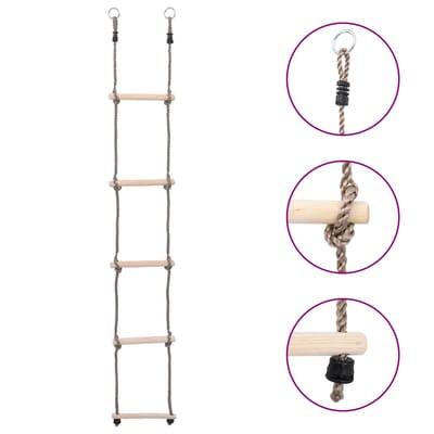 vidaXL - Ladder - met - 5 - sporten - 210 - cm - massief - grenenhout