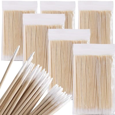 Dailygoods - 800 Stuks Wattenstaafjes Houten Stokjes 7 cm,Zachte Katoentips,Stevig en Pluisarm,Geschikt voor Make-up en Verzorging