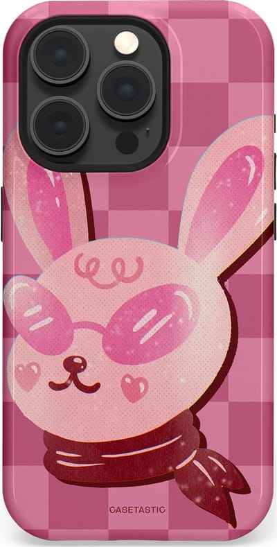 Casetastic Hoesje Geschikt voor Apple iPhone 15 Pro Magsafe - Stijlvolle Beschermende Duo-layer Case - Luxe konijntje