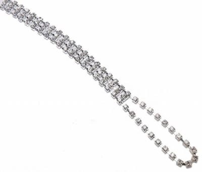 Voet/enkelketting strass-2 stuks - zilverkleur-Charme Bijoux