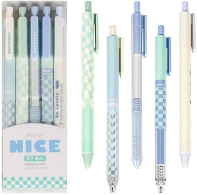 Balpennen Schrijven Pennen Intrekbare Balpen 5 Pack Rollerball Pen Zwarte Gel Pennen voor Journaling Thuiskantoor School