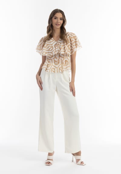Faina Blouse Dames beige wit