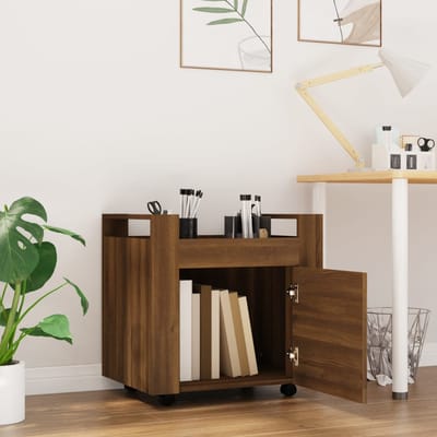 vidaXL - Bureaukastje - 60x45x60 - cm - bewerkt - hout - bruin - eikenkleur