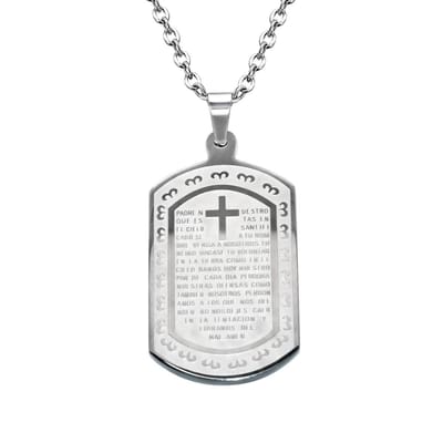 Amanto Ketting Fardin - 316L Staal - Dogtag - 22x35mm - 60cm