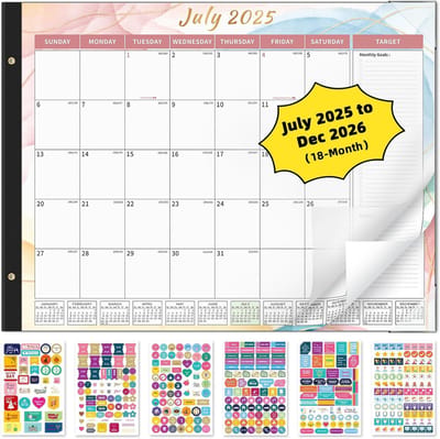 Grote Bureaukalender 2025-2026 Maandelijks Overzicht 56x43 cm