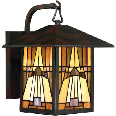 Bohemian Wandlamp - Steady Lighting - Glas - Bohemian - E27 - L: 26.1cm - Voor Buiten - Woonkamer - Eetkamer - Brons