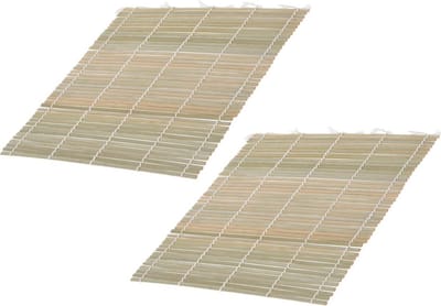 Sushi maken oprol matje - 8x - bamboe hout - 24 cm - rolmatje