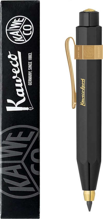 Kaweco - Vulpotlood - 3,2 - Sport Classic Black - Nostalgic Octagonal Clip Vergoldet