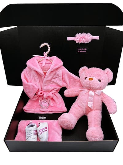 Kraamcadeau meisje - roze teddybeer , geboortegeschenk - groot kraamcadeau meisje, kan ook rechstreeks als cadeau worden verstuurd, cadeau geboorte meisje