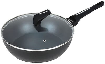 Klausberg KB7692 Koekenpan met Deksel - 28 cm - Marmer Anti-Aanbaklaag - Geschikt voor Alle Kooktoestellen (Gas, Inductie, Keramisch, Elektrisch)