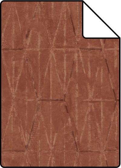 Proefstaal ESTAhome behang grafische lijnen terracotta bruin - 26.5 x 21 cm - 131415-S