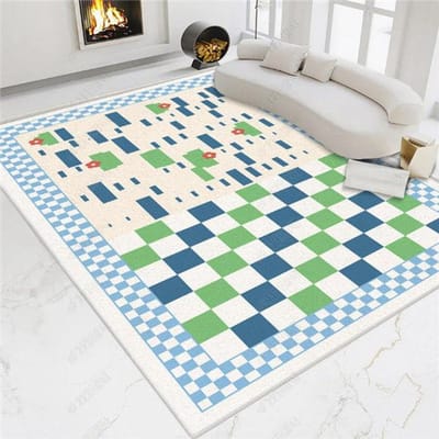 Moderne Eenvoudige Schaakbord Woonkamer Kleden Bloem Meisje Tapijten Huisdecoratie Slaapkamer Tapijt Grote Oppervlakte Tapijten Voor Woonkamer 80x120cm