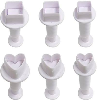 Dailygoods- Uitsteekvormen Hart/Vierkant - 3 Stuks - Kunststof - Lichtgewicht - Duurzaam - Eenvoudig Design - Geschikt voor Bakken - Koekjesvormen