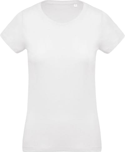 Kariban Dames/dames Organic Crew T-Shirt met halsband (Wit)
