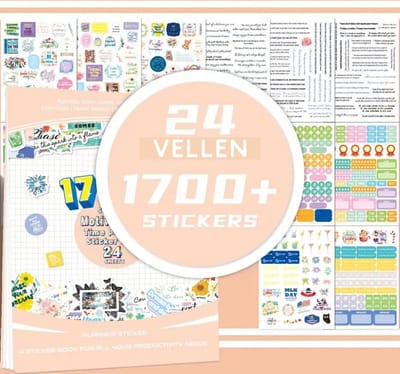 Planner & Bullet Journal Stickers met Motivatie & Inspiratie Quotes - 1700+ Stickerboekje voor Agenda, Dagboek & Kalender
