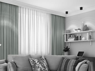 Maroyathome LEMONI - Gordijn - Verduisterend - met Plooiband - kant en klaar - 150 x 250 cm - 150 cm breedte en 250 cm lengte - Licht Grijs Groen - 1 Stuk