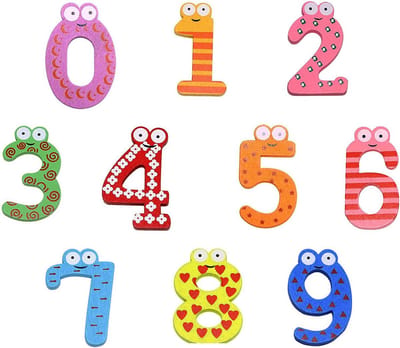 10 stuks Educatieve houten cijfermagneten - Sterke magneetGroot formaat - Magnetische cijferstickers - Stickers voor whiteboarddecoratie - 4*1*6 cm - Geschikt voor thuis- en kantoordecoratie - Roze, groen
