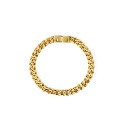 Goud Vergulde Platte Chunky Schakel Armband