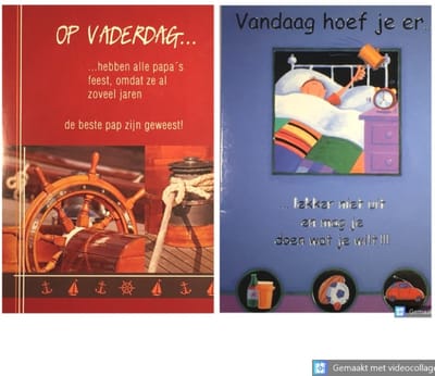 6 Luxe Vaderdag Wenskaarten - Vader Papa Wens Kaart - 2 Motieven - Touche Cards - Met Envelop - 16.5x11.5cm - Vatertag - Fete des Peres - Father's Day