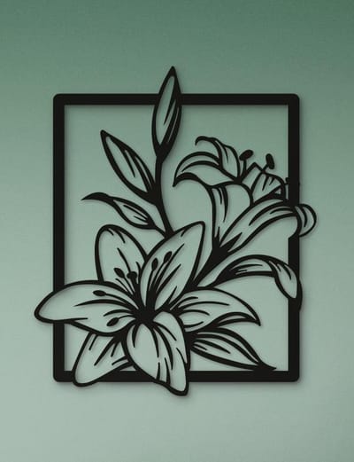 Wanddecoratie | Bloem in frame - M (34x40cm)