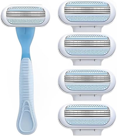 Het scheermes voor vrouwen wordt geleverd met 4 vervangende mesjes, inclusief het handvat. Het is een ideale keuze voor intieme scheermessen en bikinilijnscheermessen voor vrouwen, en helpt de huid te beschermen tegen irritatie.