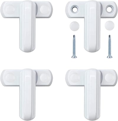 Raambeveiliging set met zwenkvergrendeling - Robuust gegoten zink - Set van 4 - Voor UPVC en PVC ramen en deuren - Inbraakbeveiliging，Voorzien van schroefkoppelingen