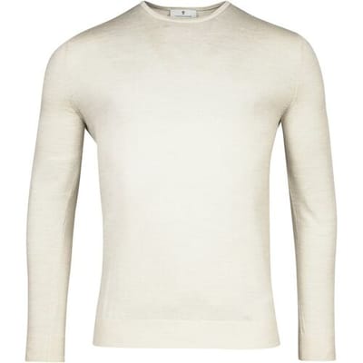 Thomas Maine Trui Fine Merino Single Knit Crew Neck Kitt / male