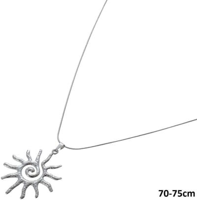 Ketting - RVS - zon - zilverkleurig - 70-75 cm