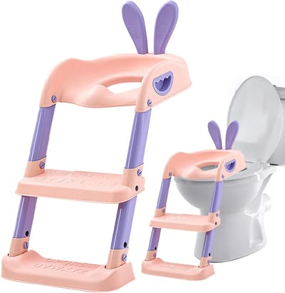 Opvouwbare Potje Zitting - Toilet Trainer - Zindelijkheidstraining Kinderen - Anti-Slip Pad - 41x38 cm - Roze