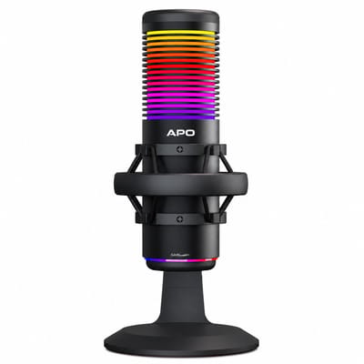 APO Electronics®- APO-1 - Professionele Gaming Microfoon / USB / RGB - Cardioïde Richting / Geschikt voor PS5 PS4 PC XBOX MAC - Voor Podcasts - Streaming - Opnames - Metalen Frame - Zwart
