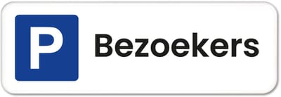 Parkeerbord Bezoekers 1 - Weerbestendig Aluminium - 40x15 cm - Bevestiging: Zonder bevestiging (alleen het bord)