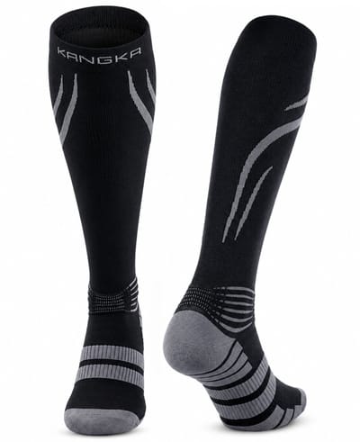 KANGKA® Max2108 Compressiesokken maat S/M (36-39) - Hardloopsokken - Steunkousen - Compressiekousen - Sportsokken - Wandelsokken - Zwart
