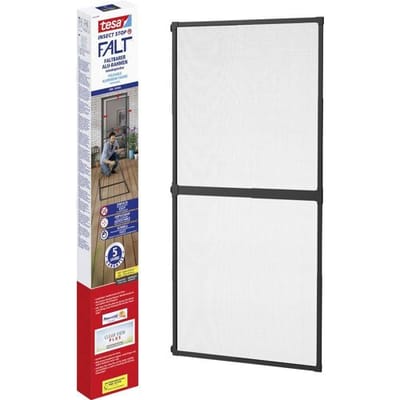 tesa INSECT STOP FALT Aluminum Frame for Doors - opvouwbaar verstelbaar frame, hor, antraciet - 80 x 170 cm tot 100 x 220 cm