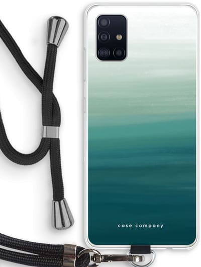 Case Company® - Hoesje met koord geschikt voor Samsung Galaxy A51 4G hoesje met Koord - Ocean - Telefoonhoesje met Zwart Koord - Bescherming aan alle Kanten en Over de Schermrand