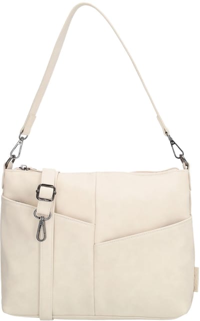 Beagles Lourenza Schoudertas Dames - Crossbodytas met telefoonvak - Tas van Nylon en Polyester met ritssluiting - Crème