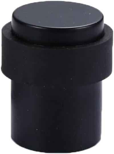 Cilindrische Deurstopper - Vloerstopper Deur - Deuren Beschermen - Massief Roestvrij Staal - 45 mm Hoogte - Elegant Zwart