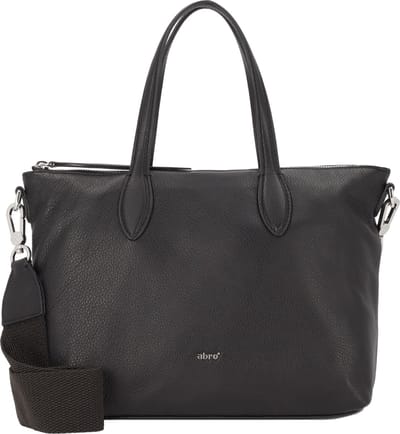 abro Leren Schoudertas Handtas Leather Dalia Shopper Clivia Black / Nickel Zwart
