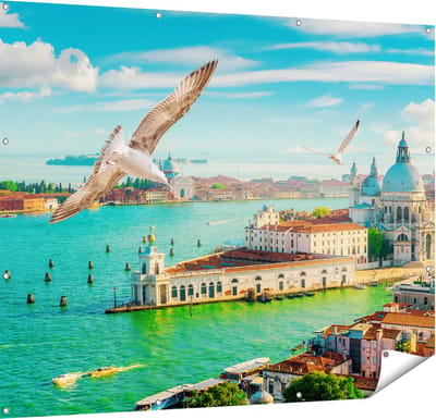 Gards Tuinposter Veneti� Stad vanuit Boven - 150x120 cm - Tuindoek - Tuindecoratie - Wanddecoratie buiten - Tuinschilderij