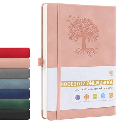 Lined Journal Notebook A5 met harde kaft, PU leer, 192 pagina's, notitieboek voor schrijven, met penlus en elastische band, ideaal als dagboek en notitieboek