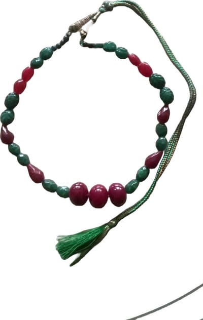 Gemstones-halssnoer ketting combi smaragd en robijn