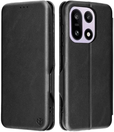 Hoesje geschikt voor OnePlus 15 - Techsuit Safe+ Book Wallet Case - Zwart