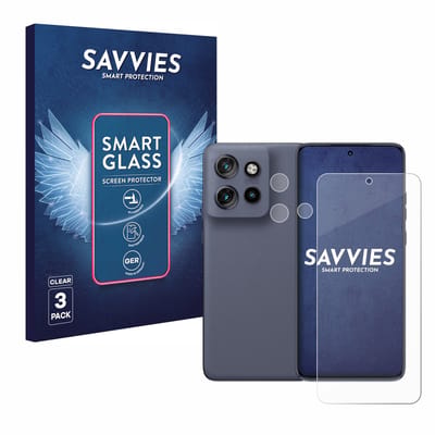 3 Stuks Savvies Screenprotector - geschikt voor Motorola Edge 60 Neo (Voor+Camera) - beschermfolie glas transparant