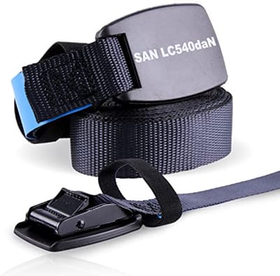 Spanbanden 4m 25mm met Klembevestiging en Rubberbescherming - Set van 4, Belastbaar tot 540kg