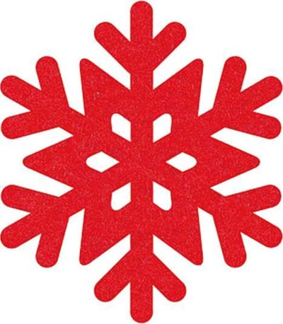 Sneeuwvlok 3 vilt onderzetters - Rood - 6 stuks - ø 10 cm - Kerst onderzetter - Tafeldecoratie - Glas onderzetter - Cadeau - Woondecoratie - Tafelbescherming - Onderzetters voor glazen - Kerst tafelen - Woonaccessoires - Tafelaccessoires