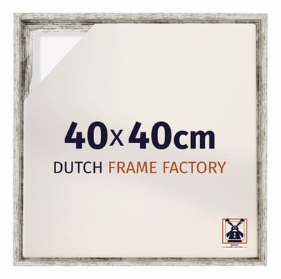 Baklijst 40x40 cm - Wit Vintage - Geschikt voor Canvasdoek - MDF Baklijst Lausanne