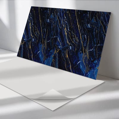 Wallfluent Vinyl Wandpaneel - Abstract marmerpatroon Zelfklevende Wandbekleding - 100 cm x 50 cm - Marine Vinyl Wandpaneel - 1 stuk - Rechthoekig Wandbekleding Vinyl - Texturen Wandpaneel - Wandpaneel PVC - Wandpaneel Keuken en Badkamer