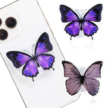 Cosensi - Butterflies Airbag Phone Button - Mobiele Handgreep - Multifunctioneel - Paars - Smartphone Accessoire - Ideaal voor Stressverlichting - ...
