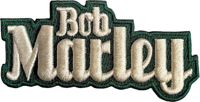 Bob Marley - Text Logo Patch - Groen/Wit