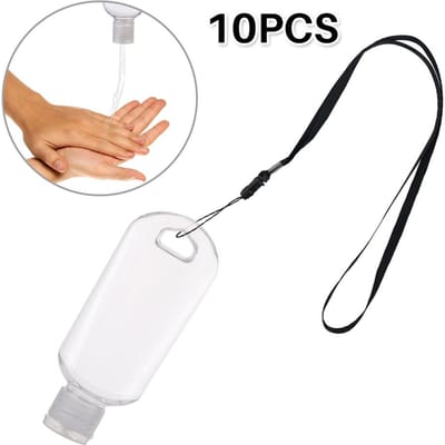 10 PCS 50ML Contenants de Désinfectant pour les Mains Bouteilles en Plastique Transparentes Vides Bouteille Portable de Désinfectant pour les Mains blanc